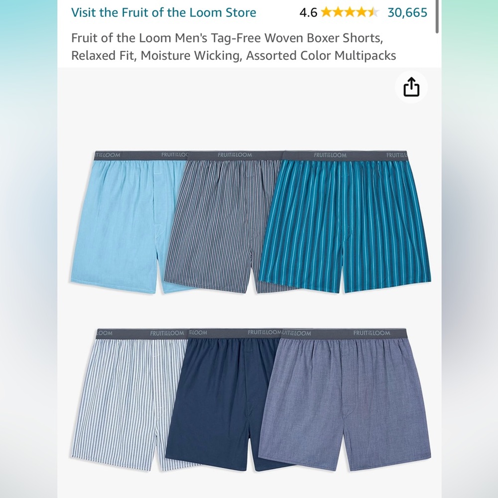 Fruit of the loom tag free boxers